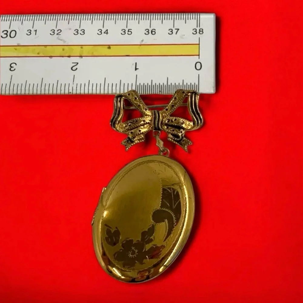 Antique c1919 Coro Locket Brooch Pin, Art Nouveau Style, Early Makers Mark, Rare - Picture 7 of 10
